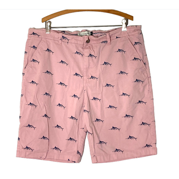 Men's Pink SWORDFISH Chino Shorts - Hudson & Barrow - Size 38 - Picture 3 of 11